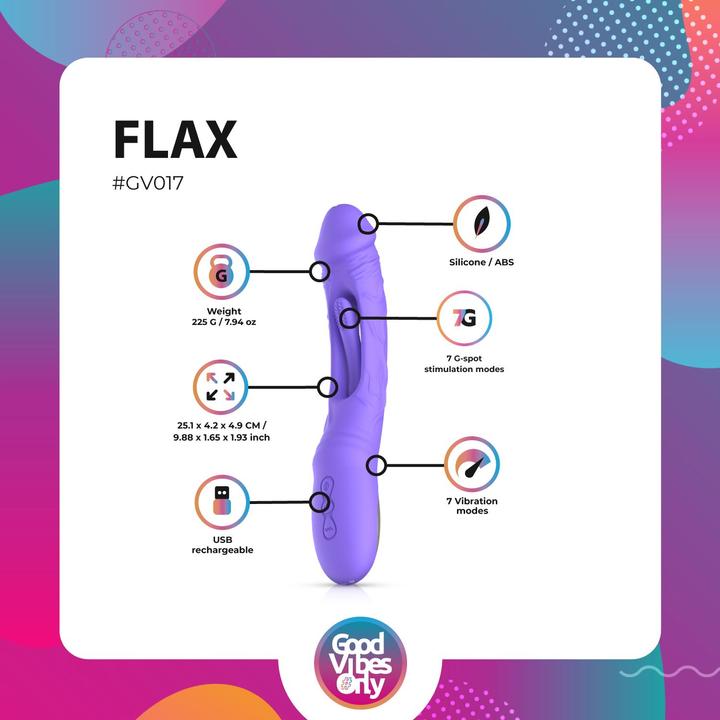 Productafbeelding Good Vibes Only Vlas - Vibrerende dildo met stimulator op punt G