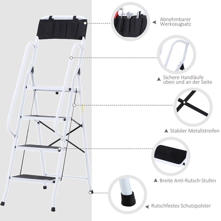 Image du produit Homcom Escabeau avec porte-outils (Escabeau, 50 cm)