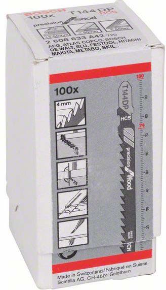 Image du produit Bosch Professional Zubehör Lame de scie sauteuse PRO Wood precise T144DP, 100 mm, 100 pcs.