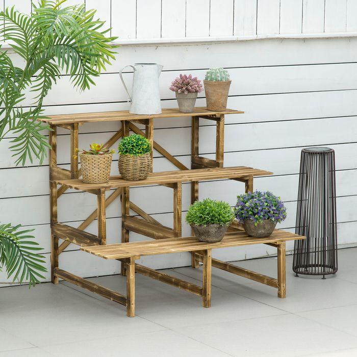 Produktbild Outsunny Pflanzentreppe Blumenregal Tannenholz
