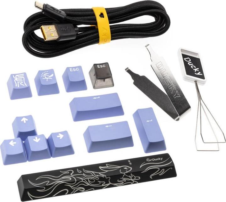 Actual product image Ducky One 3 Aura Black TKL Gaming Keyboard, RGB LED - Gateron Baby Kangaroo (US) (Eng. Int., Cable)