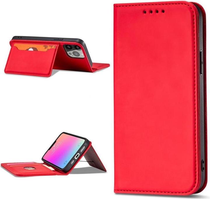 Actual product image Hurtel Magnet Card Case for Samsung Galaxy S23 Ultra flip cover wallet stand red (Samsung Galaxy S23 Ultra)