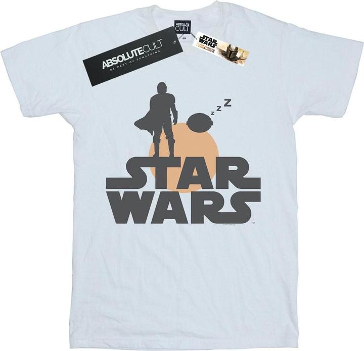 Actual product image Star Wars Mens The Mandalorian Mando And The Child Silhouette T-Shirt (XXL)