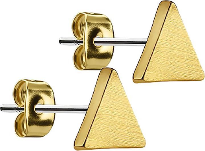Immagine prodotto Star Piercing Orecchini a perno triangolari placcati oro spazzolato (Ottone, Acciaio chirurgico 316L)