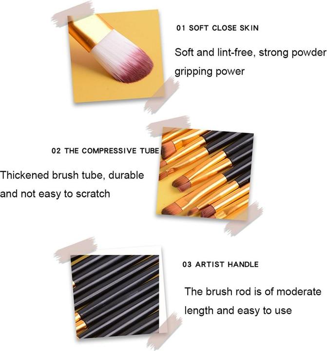 Produktbild König Design Pinselset Makeup Professionelles 20 Stk. Make Up Pinsel Set Kosmetikpinsel Neu (Set)