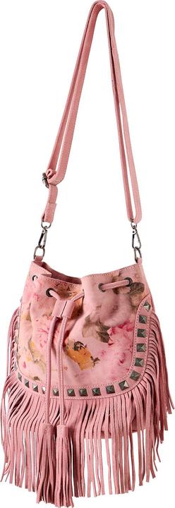 Actual product image Joe Browns Fringed Floral Print Suede Bag