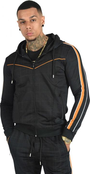 Project X Paris Kapuzenjacke mit Karomuster und zweifarbigen Streifen (L)