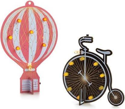 Actual product image Whadda Learning kits for soldering - hot air balloon and bicycle in retro design