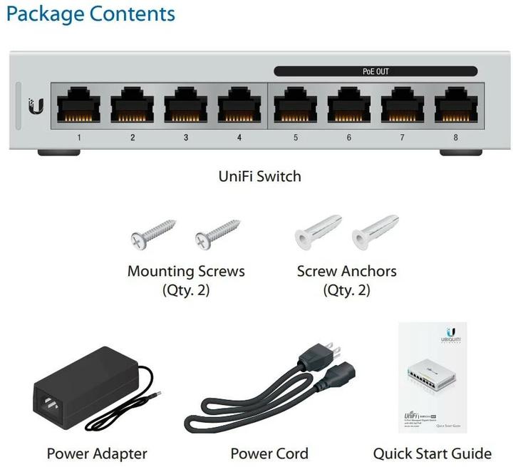 Image du produit Ubiquiti Commutateur Unifi US-8-60W-5 Set:8 Port (8 Ports)