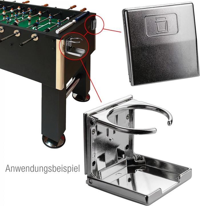 Actual product image Dema Table Football Drink Holder Chrome 4pcs.