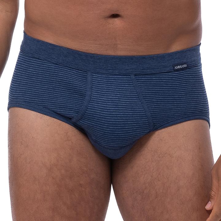 Produktbild Ammann 3er Pack Jeans Feinripp Slip / Unterhose mit Eingriff (L, 3er Pack)