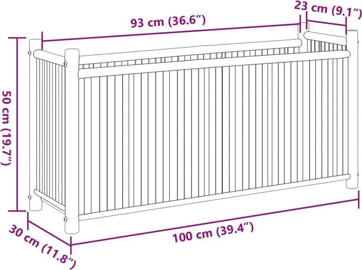 Actual product image VidaXL Planter Raised bed Planter box Vegetable bed Flower box Garden Bamboo