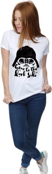 Actual product image Star Wars Womens/Ladies Darth Vader Come To The Dark Side Sketch Cotton T-Shirt (L)