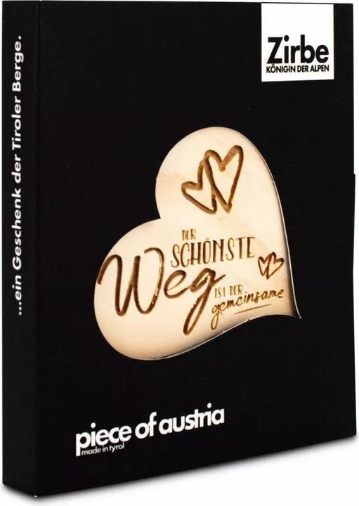 Actual product image ZNatur Swiss stone pine heart gift decoration with engraving Der schönste Weg No.55
