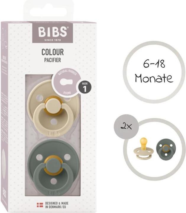 Image du produit Bibs Schnuller Schnuller - Colour 2er Pack - Vanilla / Pine (2 x, à partir de 6 m.)