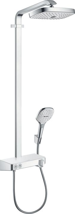 Actual product image hansgrohe Raindance Select E 300 2jet ShowerTablet Showerpipe chrome : Color - White/Chrome
