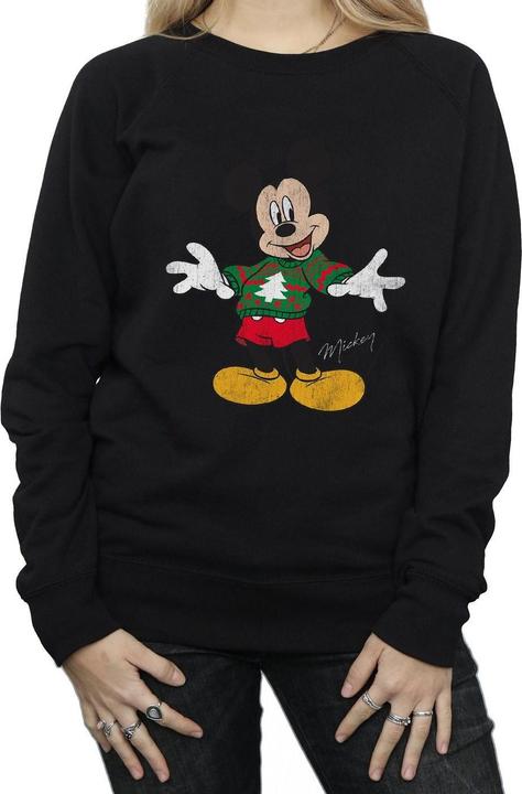 Actual product image Disney Womens/Ladies Mickey Mouse Christmas Jumper Sweatshirt (L)