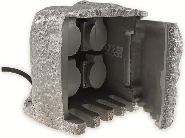 Productafbeelding Chilitec Tuincontactdoos Steen, 4-voudig, IP44, 16 A, 250 V