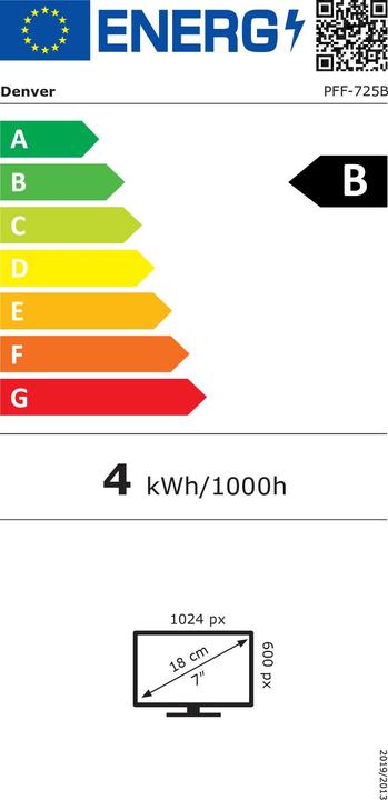 Energie-Label Denver PFF-725B (7", 1024 x 600 Pixel)