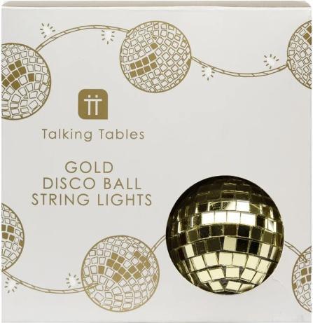 Produktbild TALKING TABLES Lichterkette Luxe Gold Discoballs - 1.6 m