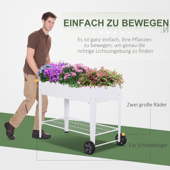 Image du produit Outsunny Mobiler Pflanzenwagen mit Stauraum