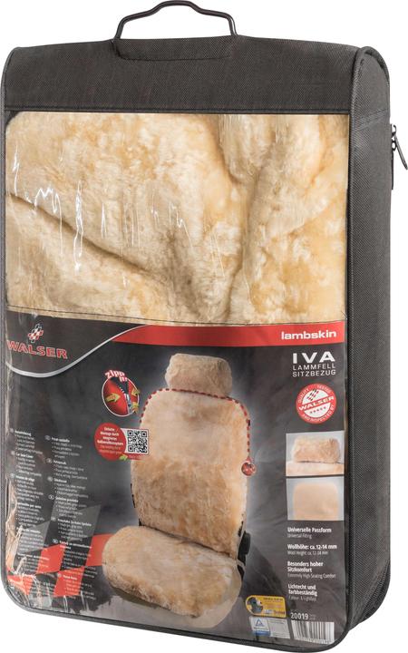 Actual product image Walser Car seat cover Iva lambskin single seat Zipp-It beige