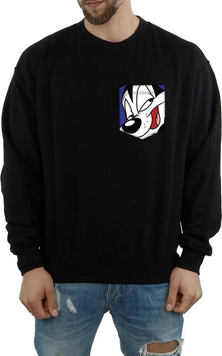 Produktbild Looney Tunes Pepe Le Pew Face Faux Pocket Sweatshirt (XL)