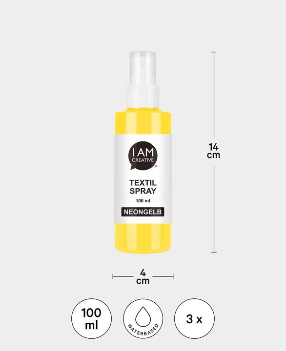 Actual product image I Am Creative Textile spray set, 100ml, 3 pcs. (Black, Neon yellow, Neon orange, 100 ml)