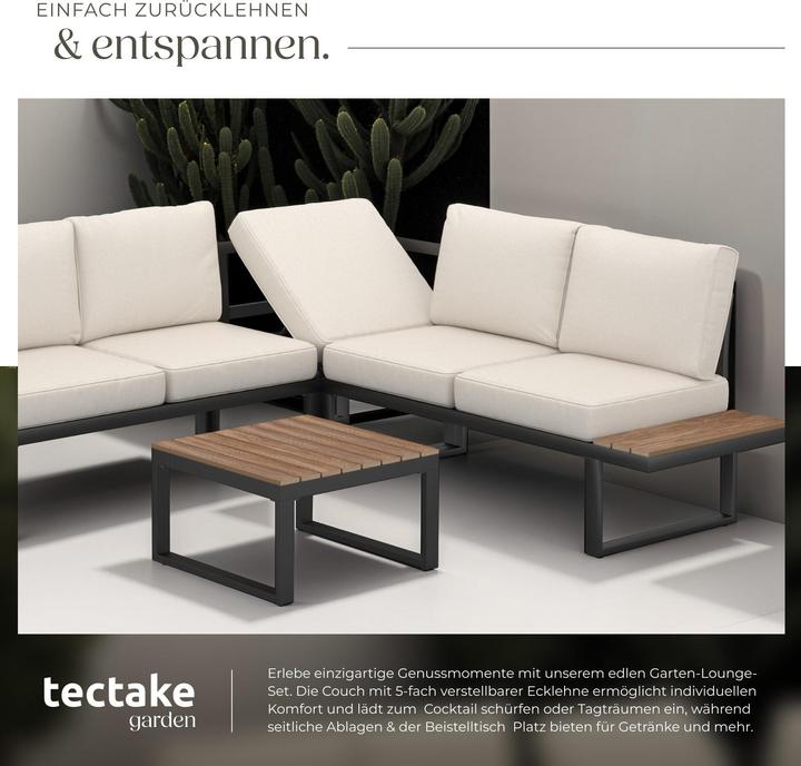 Produktbild tectake Garten-Lounge-Set Eliar, 4-teilig, mit Aluminiumgestell