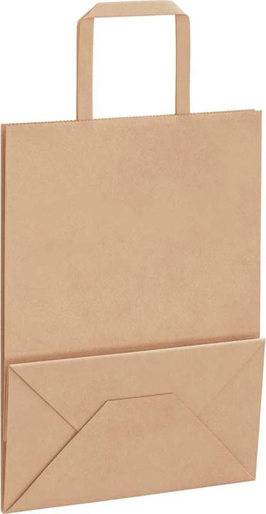 Produktbild VidaXL Kraftpapiertüten 50 Stk. mit Henkel Braun 21x11x28 cm Papiertüte (Geschenktüte, 50 x)