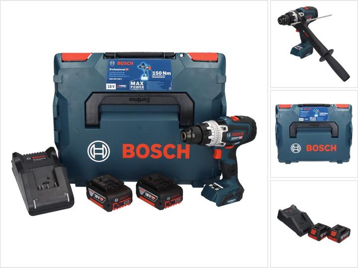 Productafbeelding Bosch Professional Bosch GSR 18V-150 C Professionele accuboormachine 18 V 150 Nm Biturbo Brushless + 2x oplaadbare (Oplaadbare batterij)