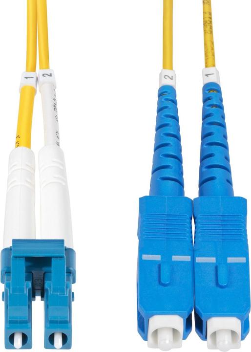 Actual product image StarTech com 1m (3ft) LC to SC(UPC) OS2 Single Mode Duplex Fiber Optic Cable, 9/125µm, Laser Optimiz (UTP, CAT7, 1 m)