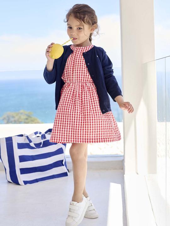 Image du produit Vertbaudet Mädchen Volantkleid aus Seersucker (128)