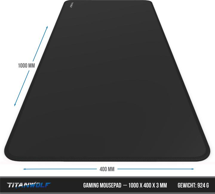 Produktbild Titanwolf Gaming Mauspad, Übergrösse Gaming Mausmatte 1000x400mm, XXXL grosse Tischunterlage (3XL)