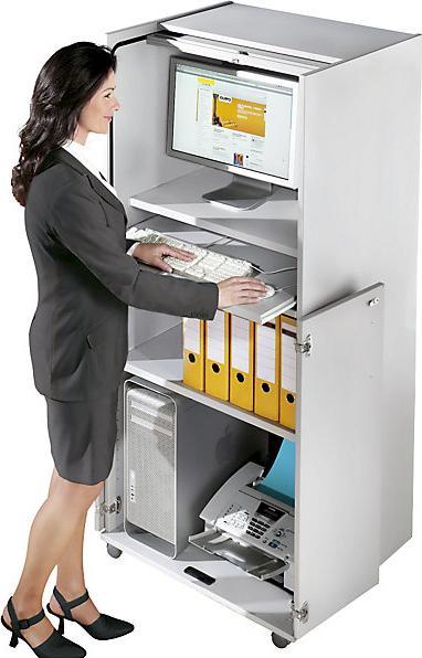 Immagine prodotto eurokraft pro Armadio per computer con tapparella in plastica, mobile