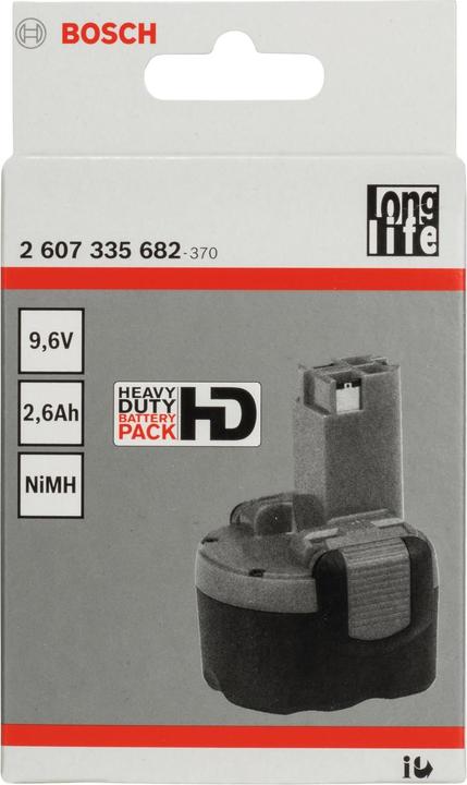 Actual product image Bosch Professional Zubehör Battery pack 9.6 V-O, Standard Duty (SD), 2.6 Ah, NiMH (9.6 V)