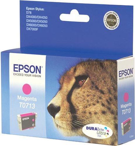 Immagine prodotto Epson T0713 Inchiostro ghepardo, anti-sbavature e impermeabile (confezione singola) magenta (M)