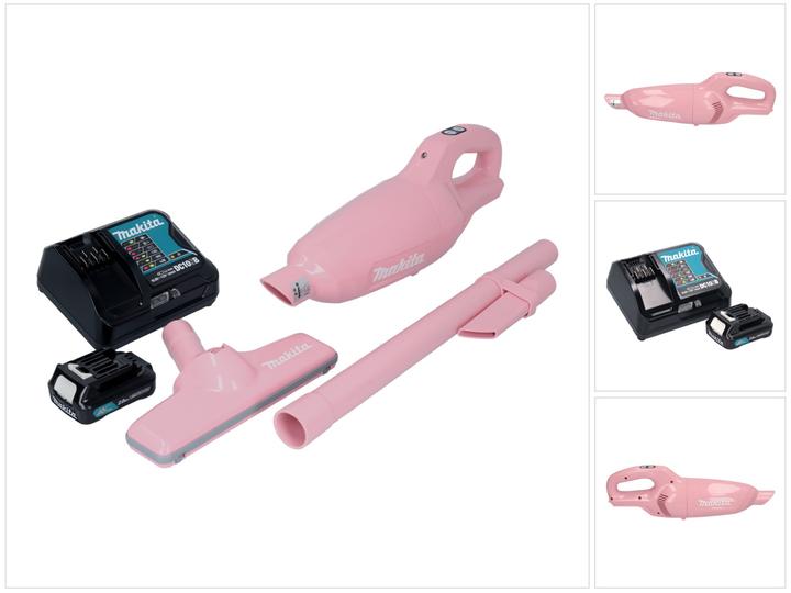 Productafbeelding Makita CL 108 FDSAP Accu stofzuiger 12 V 0.6 L roze + 1x batterij 2.0 Ah + lader