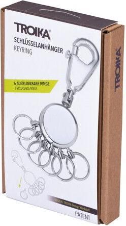 Actual product image Troika PATENT key holder round incl. 6 detachable rings, glossy grey
