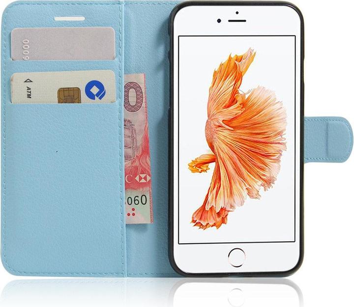Produktbild Cover-Discount iPhone 8 / 7 - Leder Tasche Etui Hülle Karten Fächer hellblau (Apple iPhone SE, Apple iPhone 8, Apple iPhone 7)