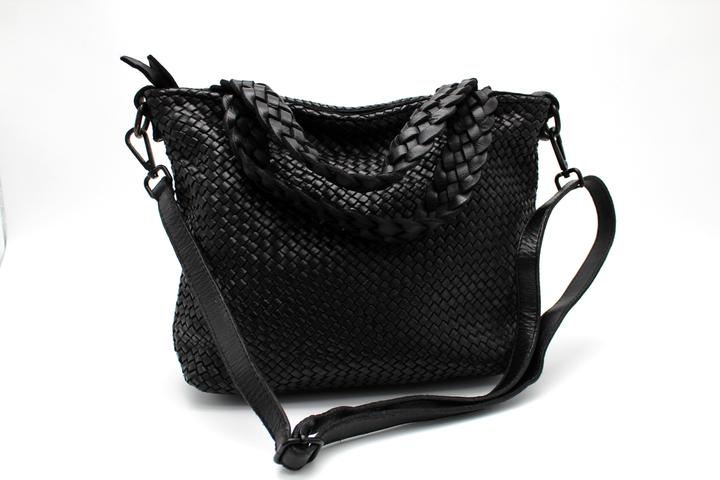 Only-Bags.Store Woven leather bag, soft leather shoulder bag, leather handbag, bag made of