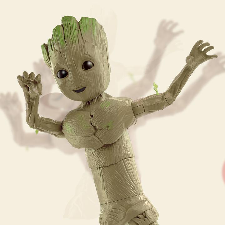 Actual product image Hasbro Marvel Studios I Am Groot Groove 'N Grow Groot, 34cm Tall Interactive Action Figure, Superheroes