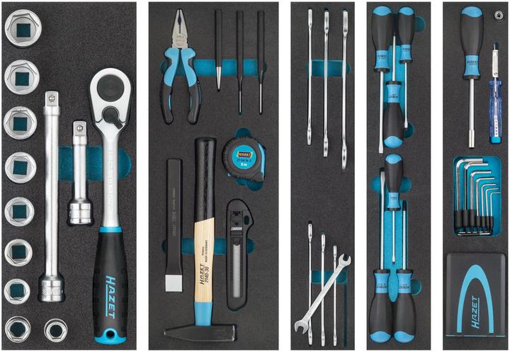 Image du produit HAZET Caisse métallique à outils ∙ avec assortiment 190/79 ∙ 0,5 x 2,8 - 1,2 x 6,5 ∙ 2 - 22 ∙ PH1 -… (79 pièces)