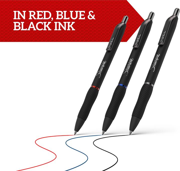 Produktbild Sharpie Gelschreiber 0.7 mm, 3 Stück (Blau, Schwarz, Rot, 3 x)