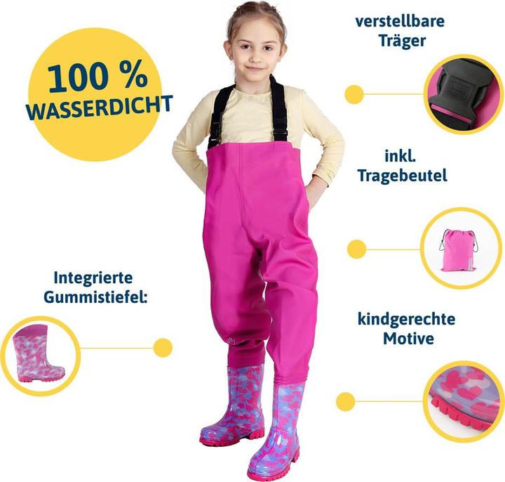 Produktbild Dönges Kinder-Wathose, EN 343, pink, Grösse 32/33 (W32/L33)