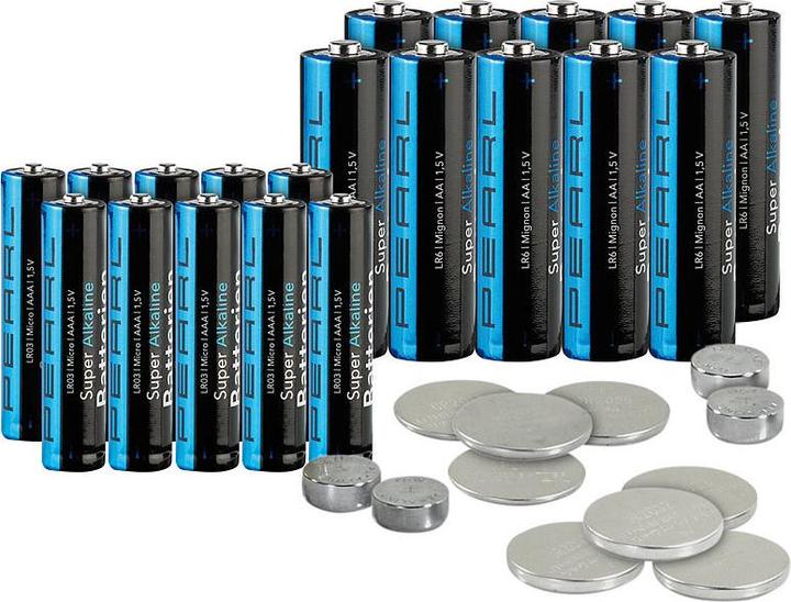 Produktbild Pearl Batterie-Set 32-teilig mit Alkaline- und Lithium-Zellen (32 Stk., AA)