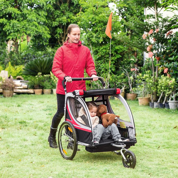Image du produit Homcom Remorque de vélo pour enfants avec sac de rangement