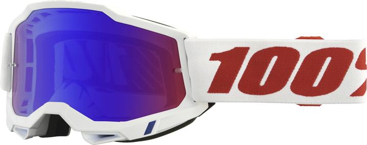 100% Goggle Accuri 2 Pure - Mirror red-blue Lens (Weiss, Blau, Mirror Red)