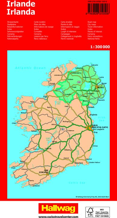 Image du produit Irlande 1:300 000 Carte routière