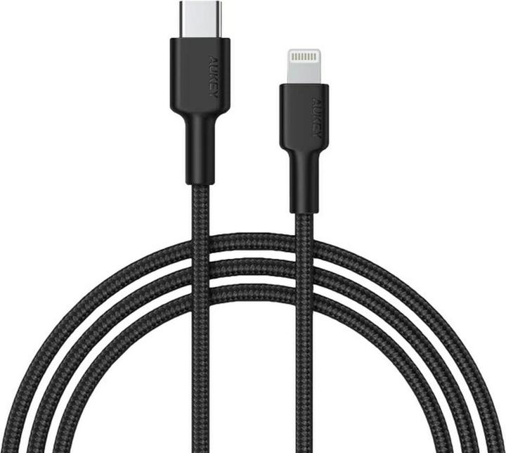 Aukey CB-CL02 Black Nylon Lightning-USB C Cable | USB power supply USB-PD | 1.2 m | Apple MFi certificate (1.20 m, USB 3.2 Gen 1)